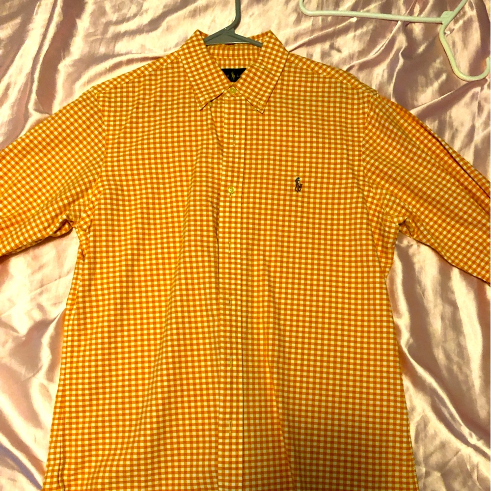 Polo Ralph Lauren Men’s Checkered Dress Shirt Medium Button Collar